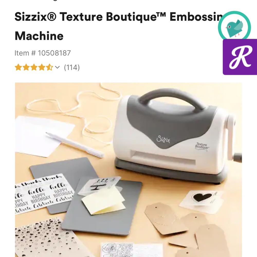 NWOT Sizzix Texture Embossing Machine